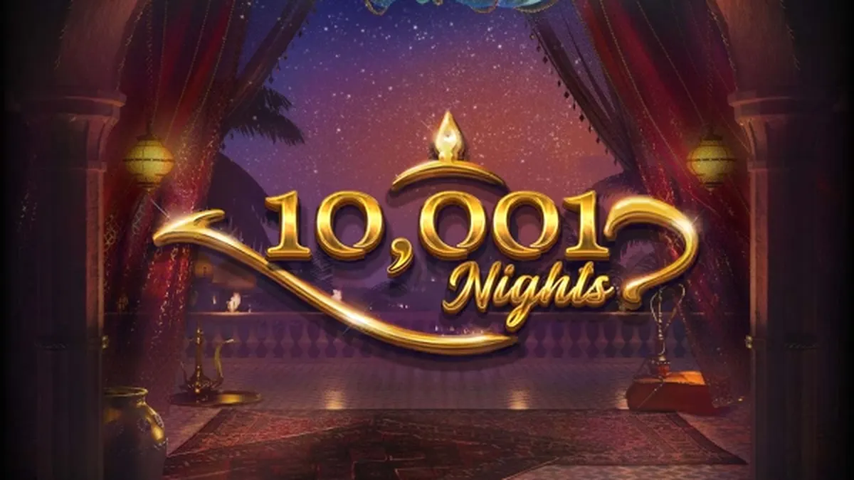 Interface do jogo de slot 10,001 Nights com design temático oriental